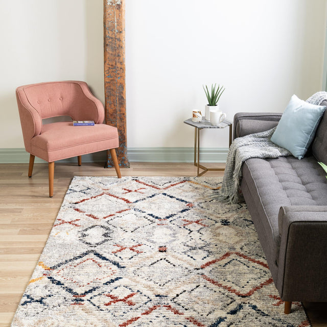 Multicolor 10' x 14' Tucson Rectangle Area Rug 100% Polyester Unique Modern Carpet for Dining Rooms, Living Room, Bedrooms, Office Space for Sale at Rug Engine