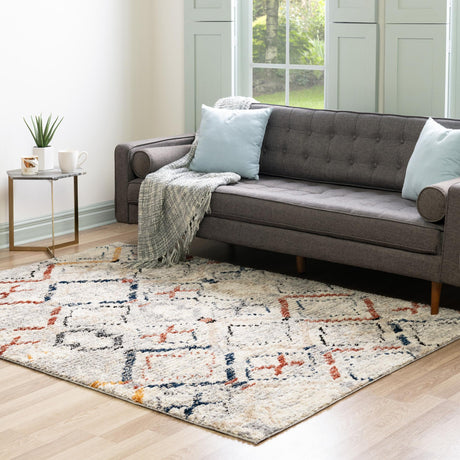 Multicolor 8' x 10' Tucson Rectangle Area Rug 100% Polyester Unique Modern Carpet for Dining Rooms, Living Room, Bedrooms, Office Space for Sale at Rug Engine