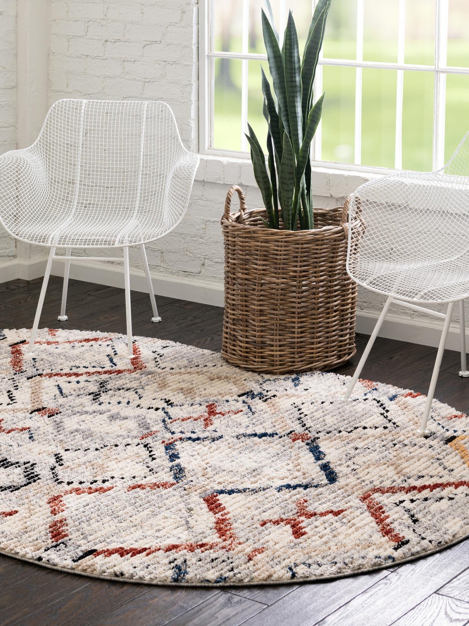 Multicolor 5' x 8' Tucson Oval Area Rug 100% Polyester Unique Modern Carpet for Dining Rooms, Living Room, Bedrooms, Office Space for Sale at Rug Engine