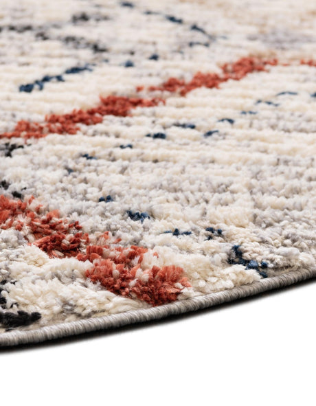 Multicolor 3' x 3' Tucson Round Area Rug 100% Polyester Unique Modern Carpet for Dining Rooms, Living Room, Bedrooms, Office Space for Sale at Rug Engine