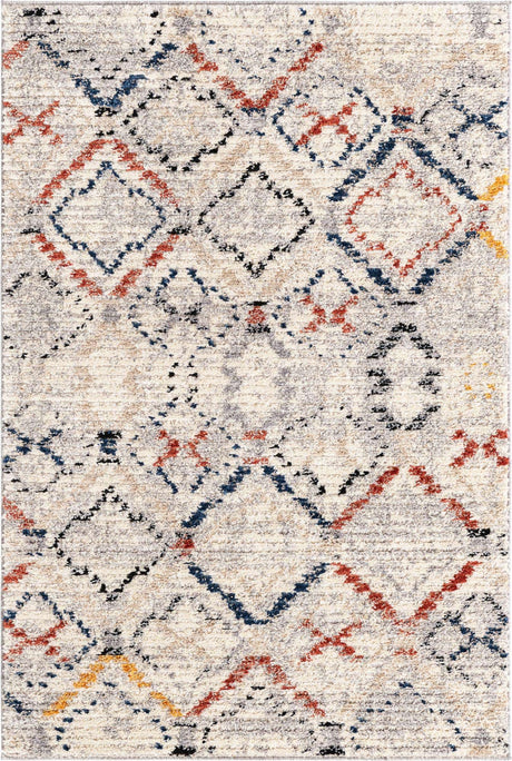Multicolor 4' x 6' Tucson Rectangle Area Rug 100% Polyester Unique Modern Carpet for Dining Rooms, Living Room, Bedrooms, Office Space for Sale at Rug Engine