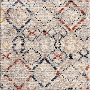 Multicolor 4' x 4' Tucson Square Area Rug 100% Polyester Unique Modern Carpet for Dining Rooms, Living Room, Bedrooms, Office Space for Sale at Rug Engine