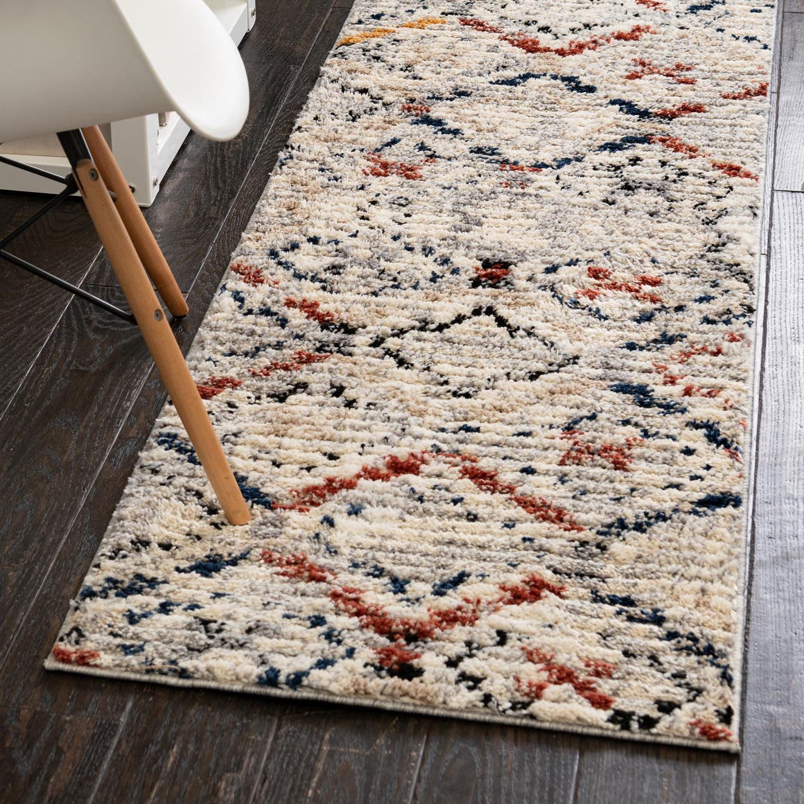 Multicolor 2' 7 x 12' Tucson Runner Area Rug 100% Polyester Unique Modern Carpet for Dining Rooms, Living Room, Bedrooms, Office Space for Sale at Rug Engine