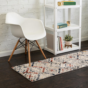 Multicolor 2' 7 x 12' Tucson Runner Area Rug 100% Polyester Unique Modern Carpet for Dining Rooms, Living Room, Bedrooms, Office Space for Sale at Rug Engine