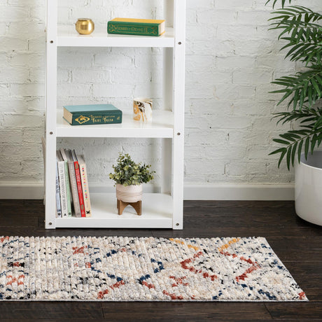 Multicolor 2' x 8' Tucson Runner Area Rug 100% Polyester Unique Modern Carpet for Dining Rooms, Living Room, Bedrooms, Office Space for Sale at Rug Engine