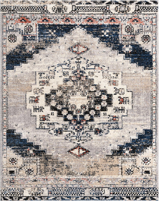 Gray 8' x 10' Tucson Rectangle Area Rug 100% Polyester Unique Modern Carpet for Dining Rooms, Living Room, Bedrooms, Office Space for Sale at Rug Engine