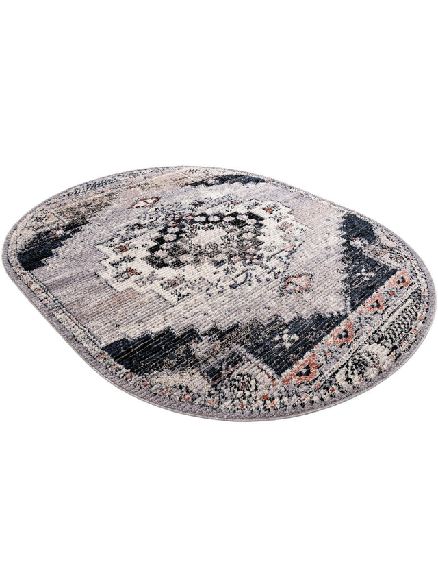Gray 8' x 10' Tucson Oval Area Rug 100% Polyester Unique Modern Carpet for Dining Rooms, Living Room, Bedrooms, Office Space for Sale at Rug Engine