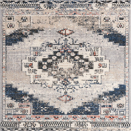 Gray 8' x 8' Tucson Square Area Rug 100% Polyester Unique Modern Carpet for Dining Rooms, Living Room, Bedrooms, Office Space for Sale at Rug Engine