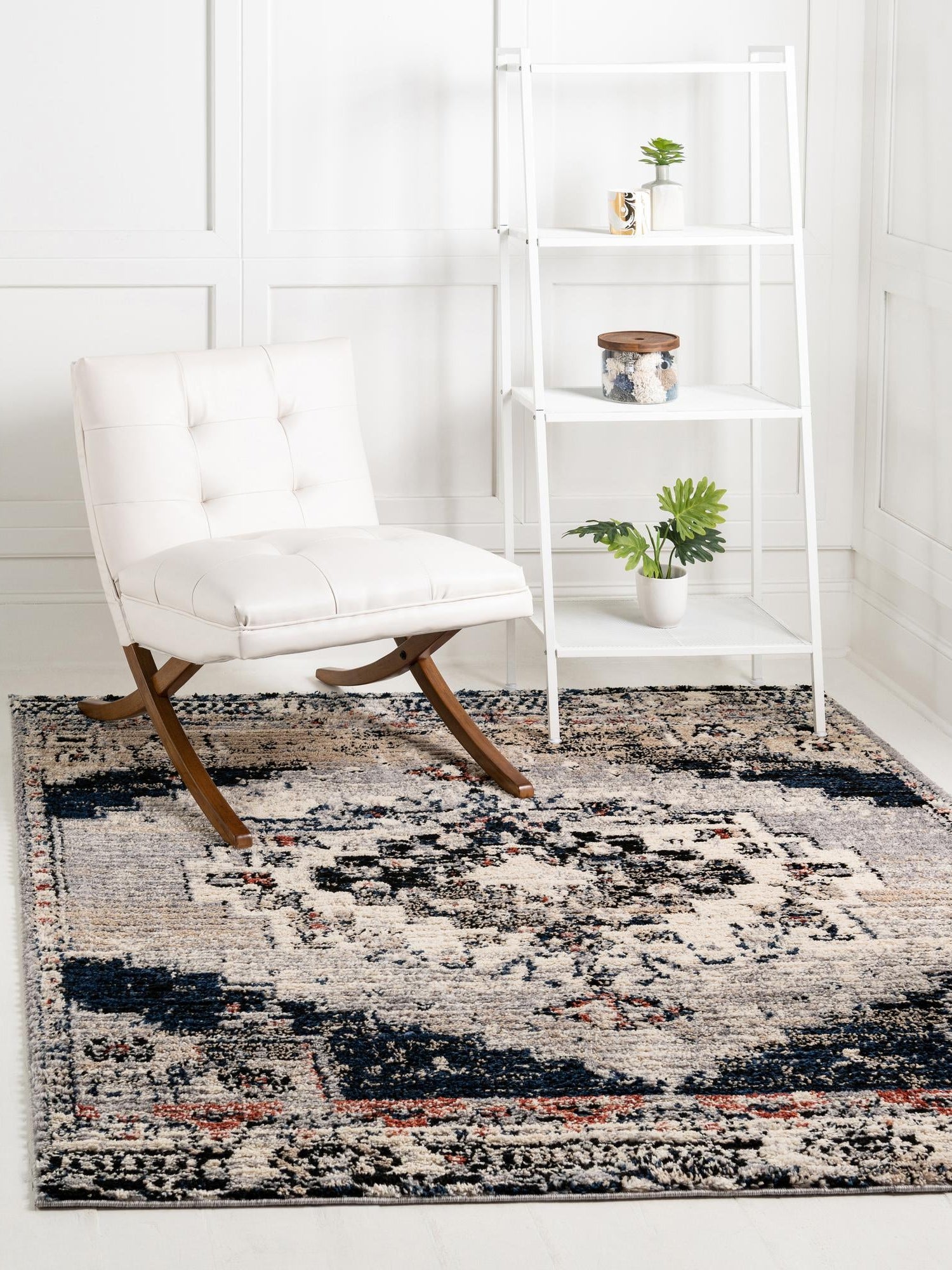Gray 6' x 6' Tucson Square Area Rug 100% Polyester Unique Modern Carpet for Dining Rooms, Living Room, Bedrooms, Office Space for Sale at Rug Engine