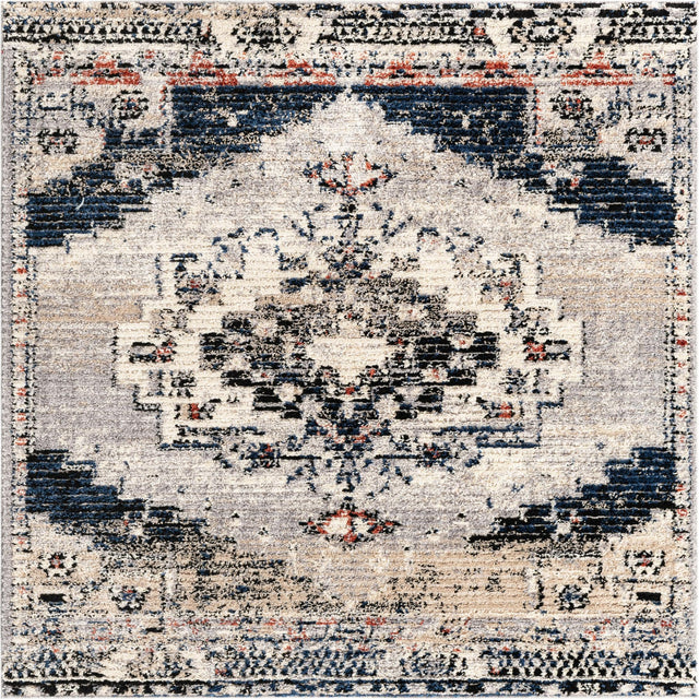 Gray 6' x 6' Tucson Square Area Rug 100% Polyester Unique Modern Carpet for Dining Rooms, Living Room, Bedrooms, Office Space for Sale at Rug Engine