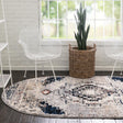 Gray 8' x 10' Tucson Oval Area Rug 100% Polyester Unique Modern Carpet for Dining Rooms, Living Room, Bedrooms, Office Space for Sale at Rug Engine