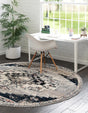 Gray 3' x 3' Tucson Round Area Rug 100% Polyester Unique Modern Carpet for Dining Rooms, Living Room, Bedrooms, Office Space for Sale at Rug Engine