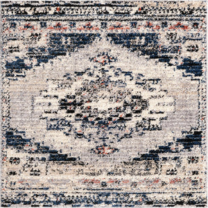 Gray 4' x 4' Tucson Square Area Rug 100% Polyester Unique Modern Carpet for Dining Rooms, Living Room, Bedrooms, Office Space for Sale at Rug Engine