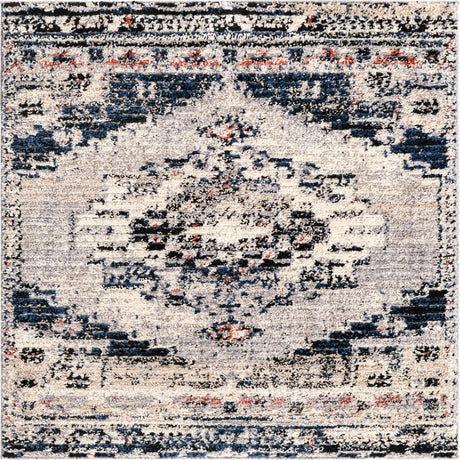 Gray 4' x 4' Tucson Square Area Rug 100% Polyester Unique Modern Carpet for Dining Rooms, Living Room, Bedrooms, Office Space for Sale at Rug Engine