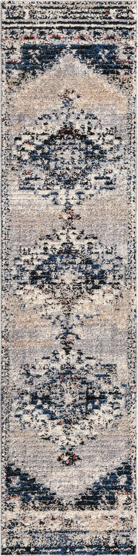 Gray 2' x 8' Tucson Runner Area Rug 100% Polyester Unique Modern Carpet for Dining Rooms, Living Room, Bedrooms, Office Space for Sale at Rug Engine
