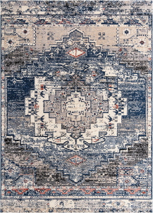 Blue 10' x 14' Tucson Rectangle Area Rug 100% Polyester Unique Modern Carpet for Dining Rooms, Living Room, Bedrooms, Office Space for Sale at Rug Engine