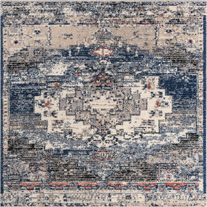 Blue 8' x 8' Tucson Square Area Rug 100% Polyester Unique Modern Carpet for Dining Rooms, Living Room, Bedrooms, Office Space for Sale at Rug Engine