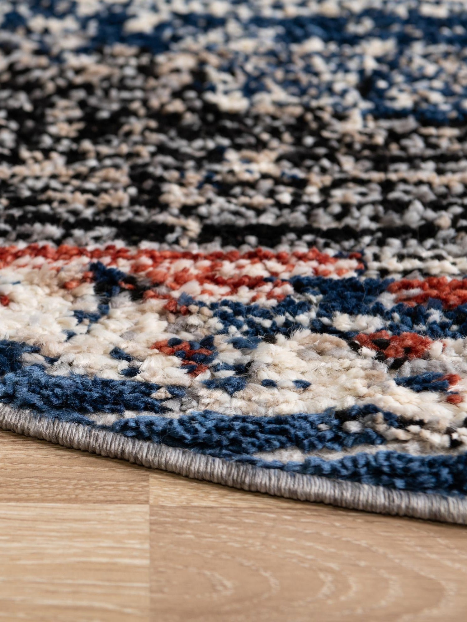 Blue 7' x 7' Tucson Round Area Rug 100% Polyester Unique Modern Carpet for Dining Rooms, Living Room, Bedrooms, Office Space for Sale at Rug Engine