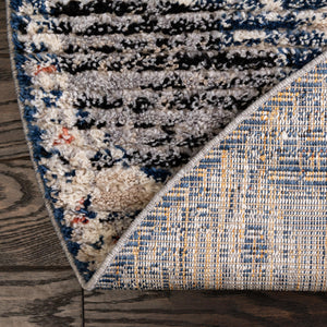 Blue 3' x 3' Tucson Round Area Rug 100% Polyester Unique Modern Carpet for Dining Rooms, Living Room, Bedrooms, Office Space for Sale at Rug Engine