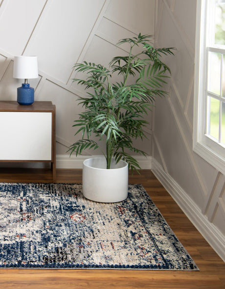 Blue 10' x 14' Tucson Rectangle Area Rug 100% Polyester Unique Modern Carpet for Dining Rooms, Living Room, Bedrooms, Office Space for Sale at Rug Engine