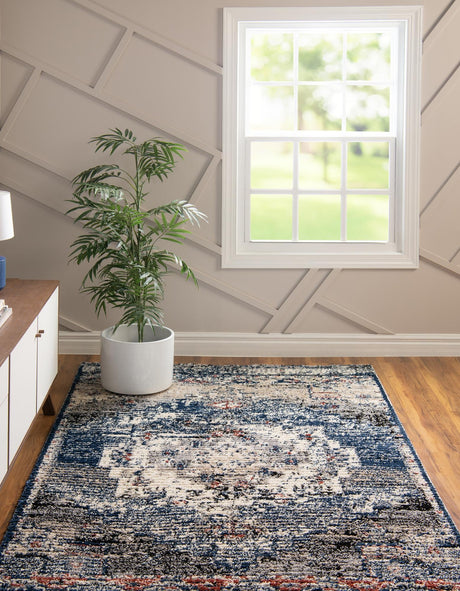 Blue 10' x 14' Tucson Rectangle Area Rug 100% Polyester Unique Modern Carpet for Dining Rooms, Living Room, Bedrooms, Office Space for Sale at Rug Engine