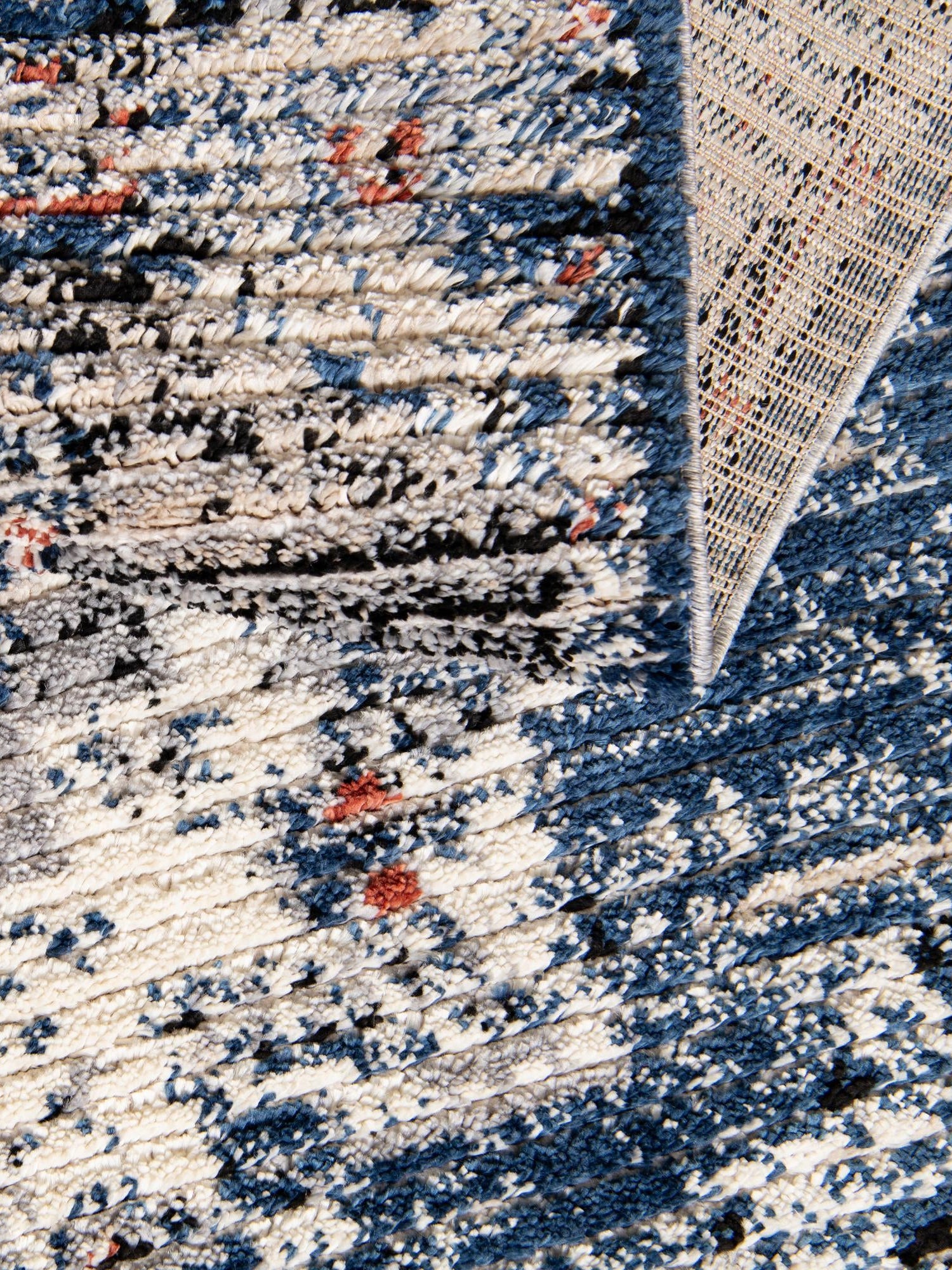 Blue 8' x 10' Tucson Rectangle Area Rug 100% Polyester Unique Modern Carpet for Dining Rooms, Living Room, Bedrooms, Office Space for Sale at Rug Engine