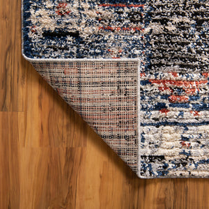 Blue 9' x 12' Tucson Rectangle Area Rug 100% Polyester Unique Modern Carpet for Dining Rooms, Living Room, Bedrooms, Office Space for Sale at Rug Engine