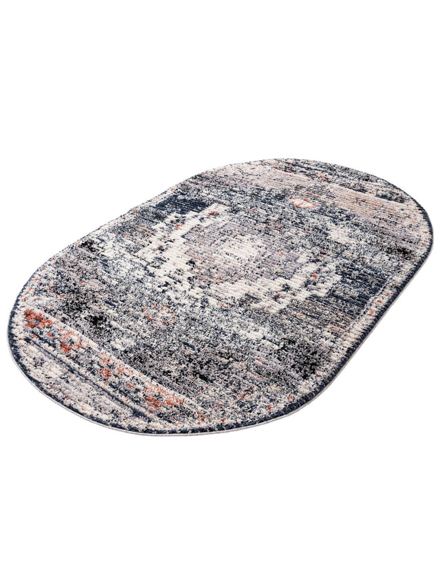 Blue 5' x 8' Tucson Oval Area Rug 100% Polyester Unique Modern Carpet for Dining Rooms, Living Room, Bedrooms, Office Space for Sale at Rug Engine