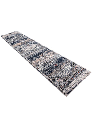 Blue 2' 7 x 12' Tucson Runner Area Rug 100% Polyester Unique Modern Carpet for Dining Rooms, Living Room, Bedrooms, Office Space for Sale at Rug Engine