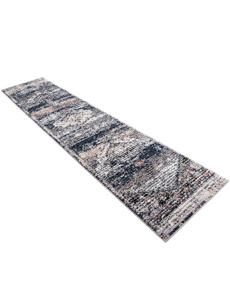 Blue 2' 7 x 12' Tucson Runner Area Rug 100% Polyester Unique Modern Carpet for Dining Rooms, Living Room, Bedrooms, Office Space for Sale at Rug Engine