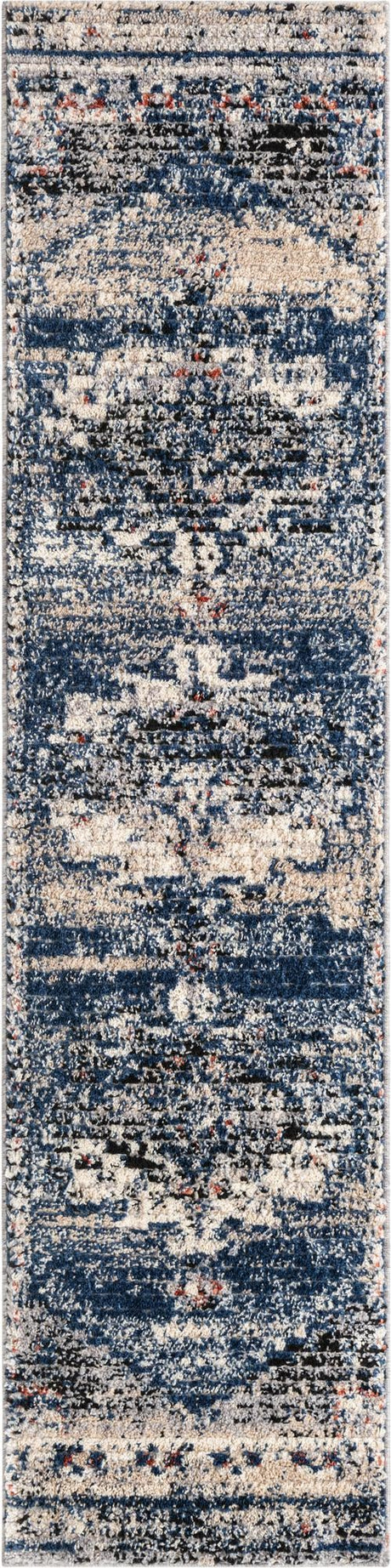 Blue 2' x 8' Tucson Runner Area Rug 100% Polyester Unique Modern Carpet for Dining Rooms, Living Room, Bedrooms, Office Space for Sale at Rug Engine
