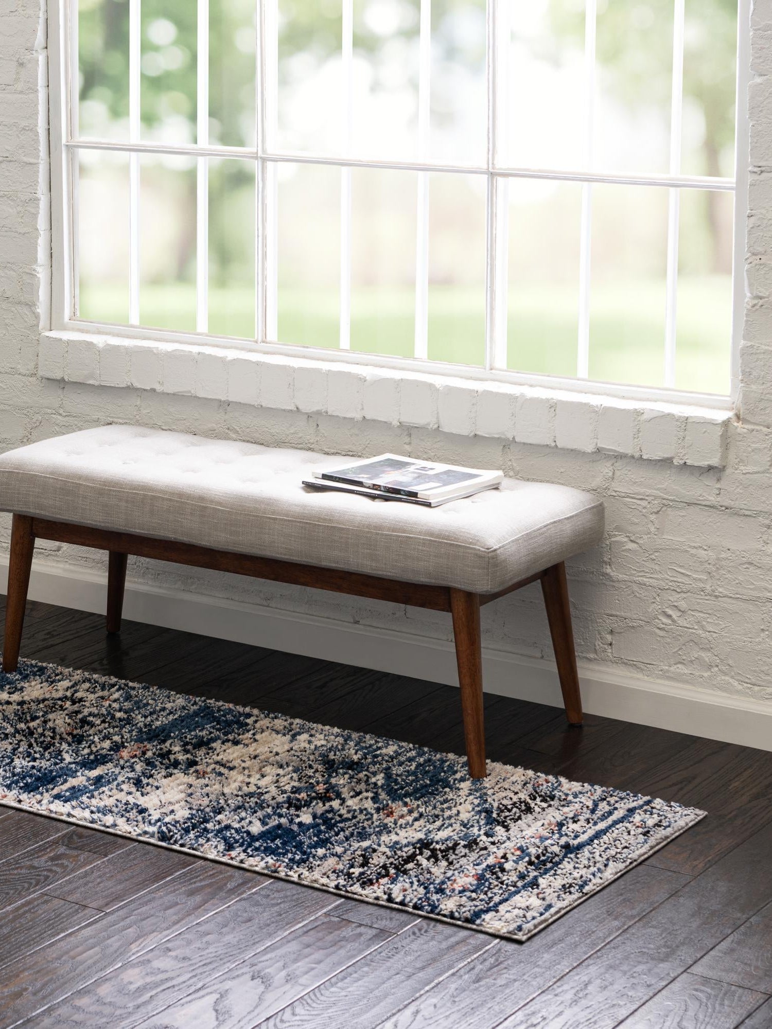 Blue 2' x 8' Tucson Runner Area Rug 100% Polyester Unique Modern Carpet for Dining Rooms, Living Room, Bedrooms, Office Space for Sale at Rug Engine