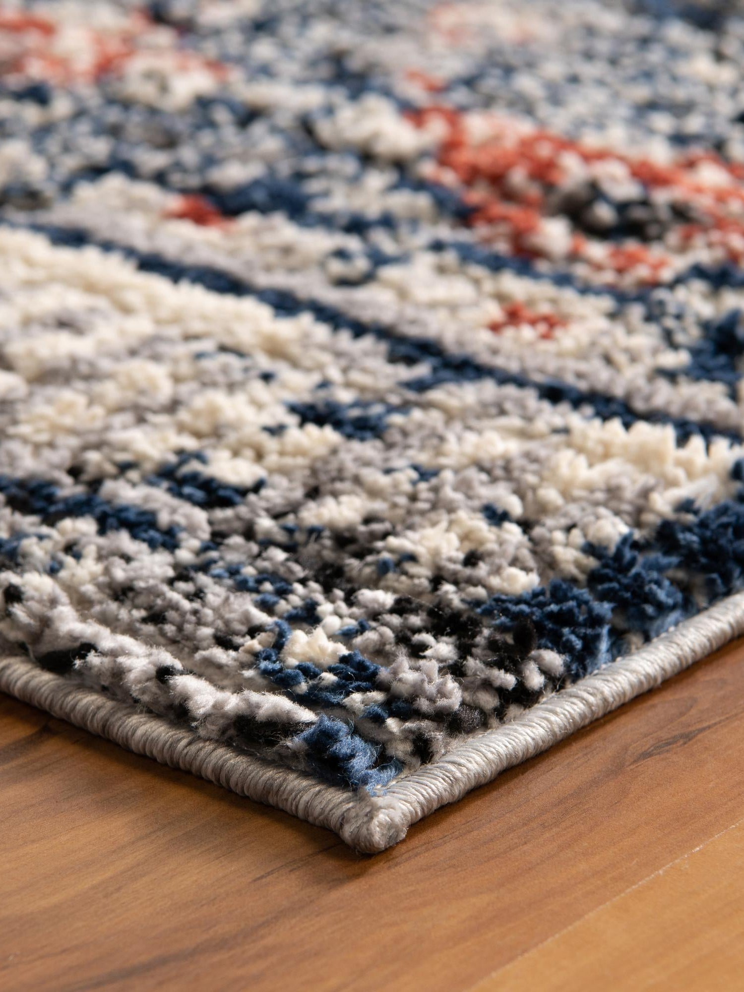 Blue 2' x 8' Tucson Runner Area Rug 100% Polyester Unique Modern Carpet for Dining Rooms, Living Room, Bedrooms, Office Space for Sale at Rug Engine