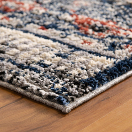 Blue 2' x 8' Tucson Runner Area Rug 100% Polyester Unique Modern Carpet for Dining Rooms, Living Room, Bedrooms, Office Space for Sale at Rug Engine