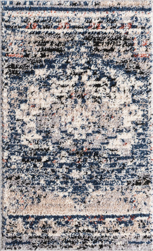 Blue 2' x 3' Tucson Rectangle Area Rug 100% Polyester Unique Modern Carpet for Dining Rooms, Living Room, Bedrooms, Office Space for Sale at Rug Engine