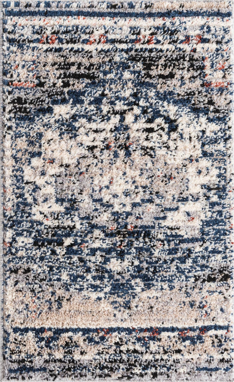 Blue 2' x 3' Tucson Rectangle Area Rug 100% Polyester Unique Modern Carpet for Dining Rooms, Living Room, Bedrooms, Office Space for Sale at Rug Engine