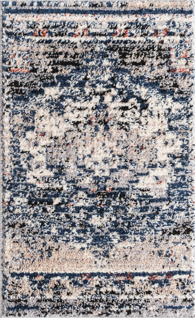 Blue 2' x 3' Tucson Rectangle Area Rug 100% Polyester Unique Modern Carpet for Dining Rooms, Living Room, Bedrooms, Office Space for Sale at Rug Engine
