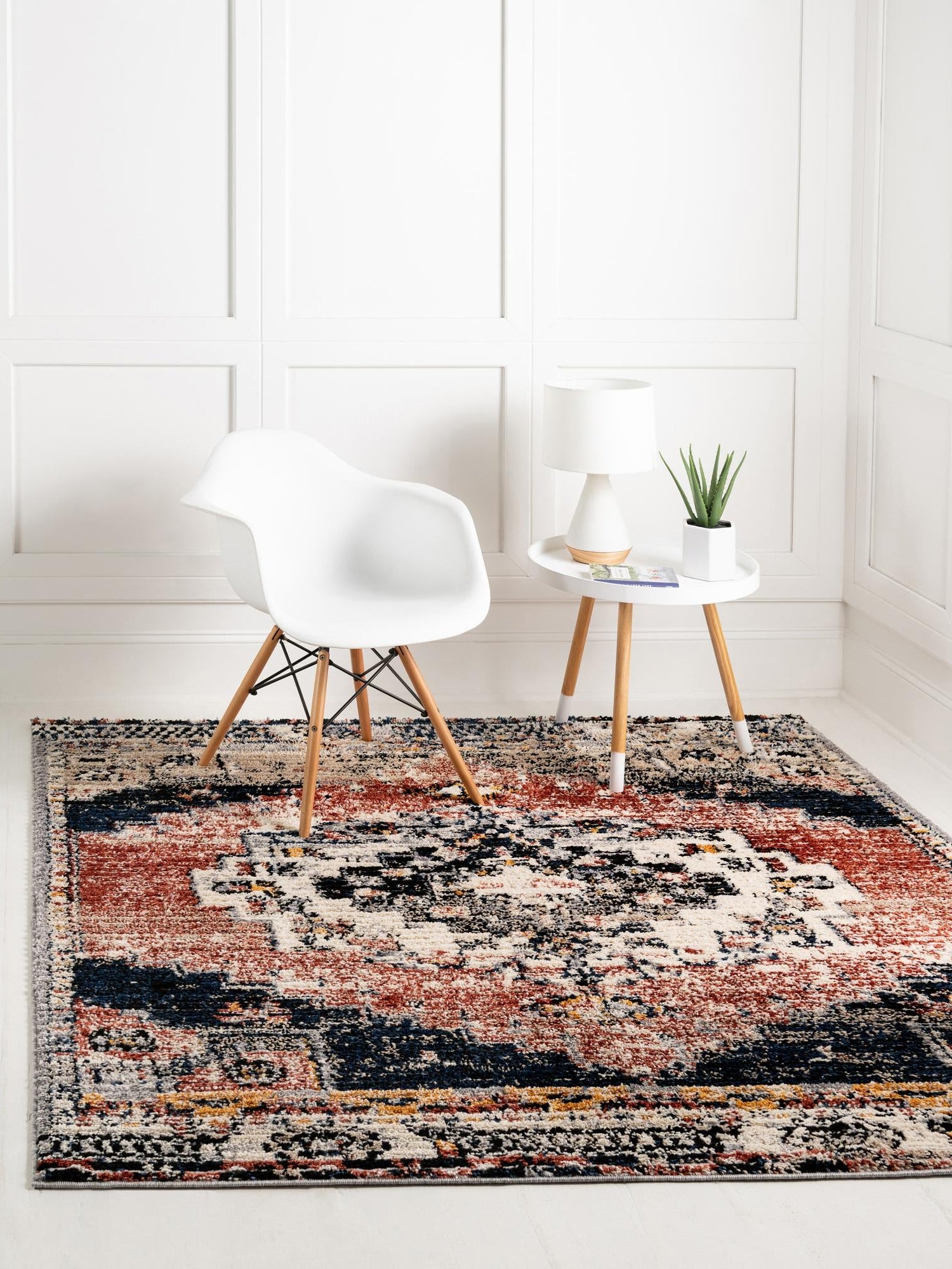 Rust Red 8' x 8' Tucson Square Area Rug 100% Polyester Unique Modern Carpet for Dining Rooms, Living Room, Bedrooms, Office Space for Sale at Rug Engine