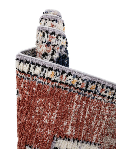 Rust Red 5' x 8' Tucson Rectangle Area Rug 100% Polyester Unique Modern Carpet for Dining Rooms, Living Room, Bedrooms, Office Space for Sale at Rug Engine