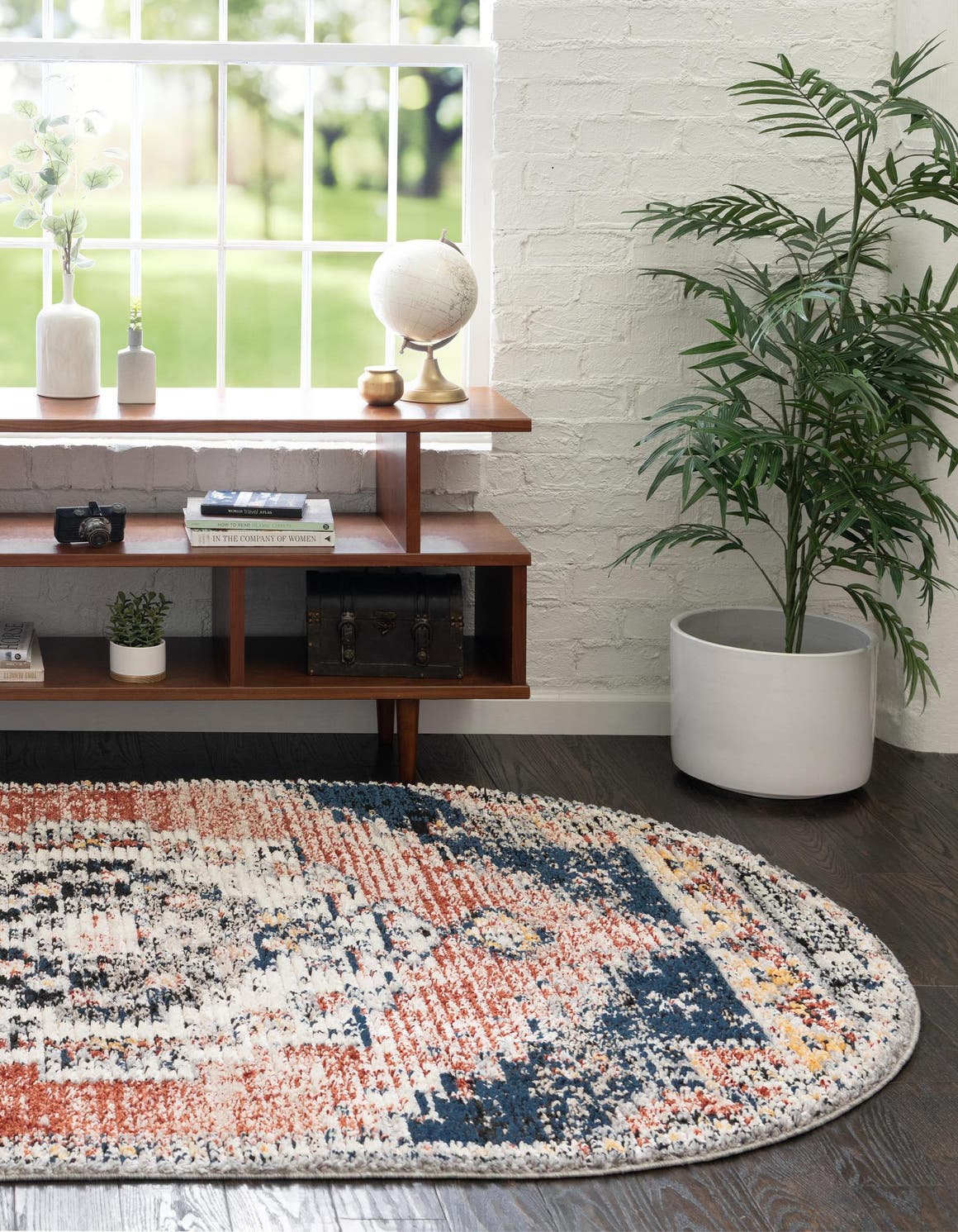 Rust Red 5' x 8' Tucson Oval Area Rug 100% Polyester Unique Modern Carpet for Dining Rooms, Living Room, Bedrooms, Office Space for Sale at Rug Engine
