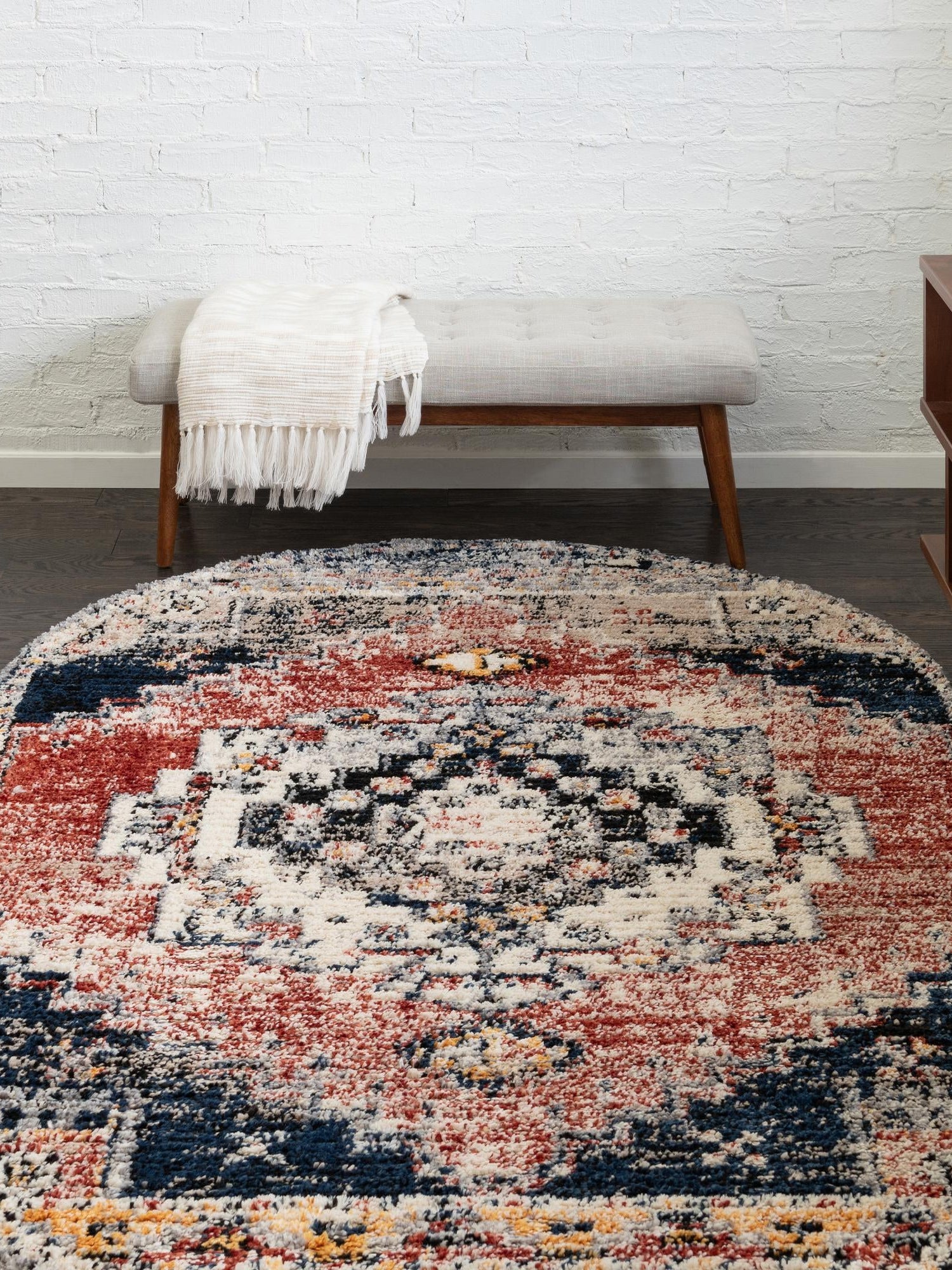 Rust Red 8' x 10' Tucson Oval Area Rug 100% Polyester Unique Modern Carpet for Dining Rooms, Living Room, Bedrooms, Office Space for Sale at Rug Engine