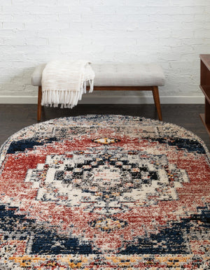 Rust Red 4' x 6' Tucson Oval Area Rug 100% Polyester Unique Modern Carpet for Dining Rooms, Living Room, Bedrooms, Office Space for Sale at Rug Engine