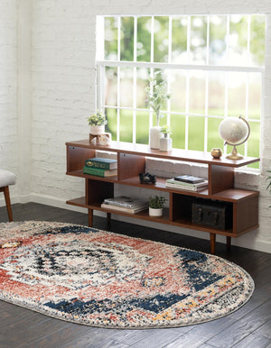 Rust Red 5' x 8' Tucson Oval Area Rug 100% Polyester Unique Modern Carpet for Dining Rooms, Living Room, Bedrooms, Office Space for Sale at Rug Engine