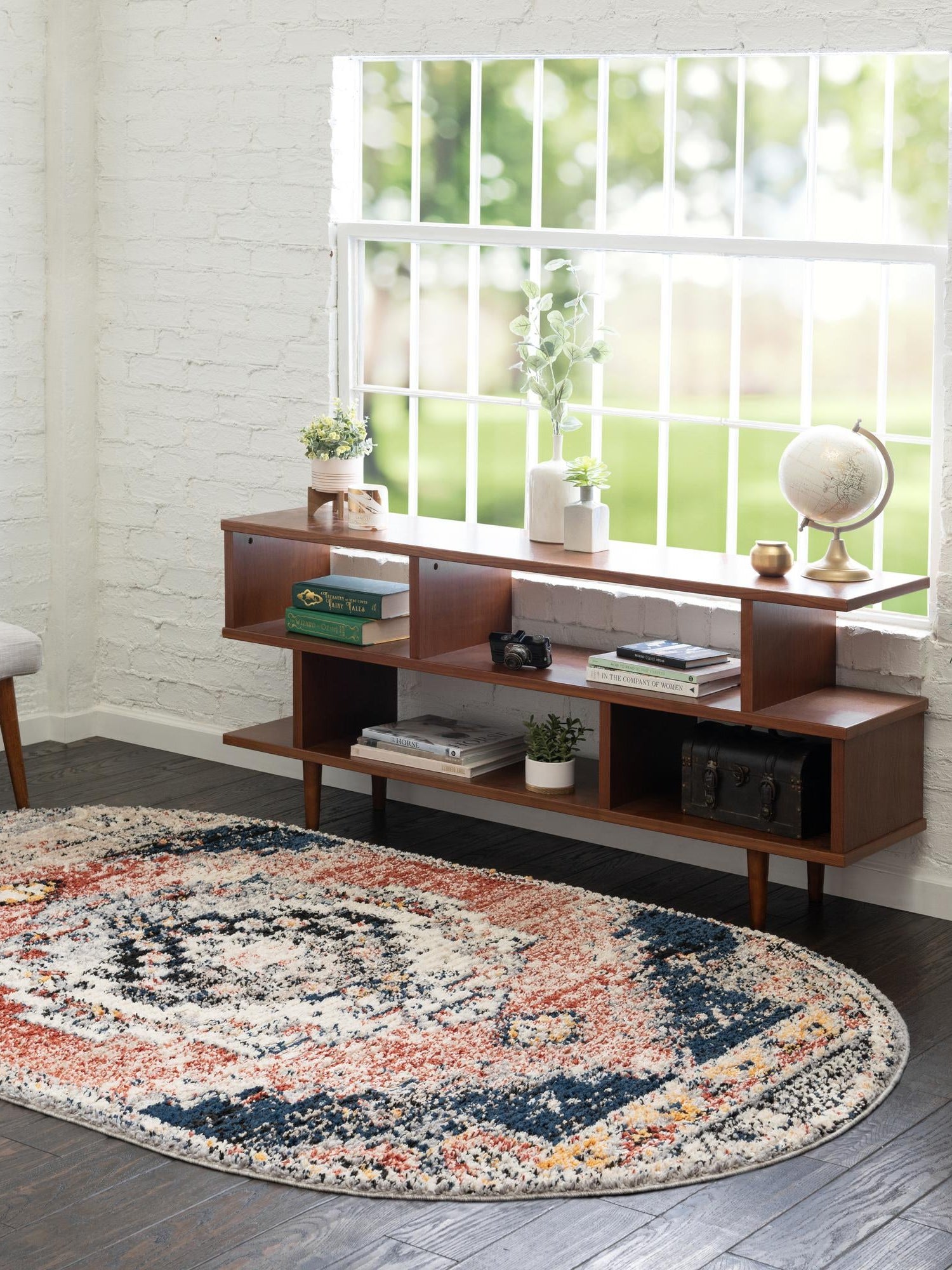 Rust Red 4' x 6' Tucson Oval Area Rug 100% Polyester Unique Modern Carpet for Dining Rooms, Living Room, Bedrooms, Office Space for Sale at Rug Engine