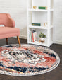 Rust Red 5' x 5' Tucson Round Area Rug 100% Polyester Unique Modern Carpet for Dining Rooms, Living Room, Bedrooms, Office Space for Sale at Rug Engine