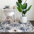 Blue 8' x 8' Tucson Square Area Rug 100% Polyester Unique Modern Carpet for Dining Rooms, Living Room, Bedrooms, Office Space for Sale at Rug Engine