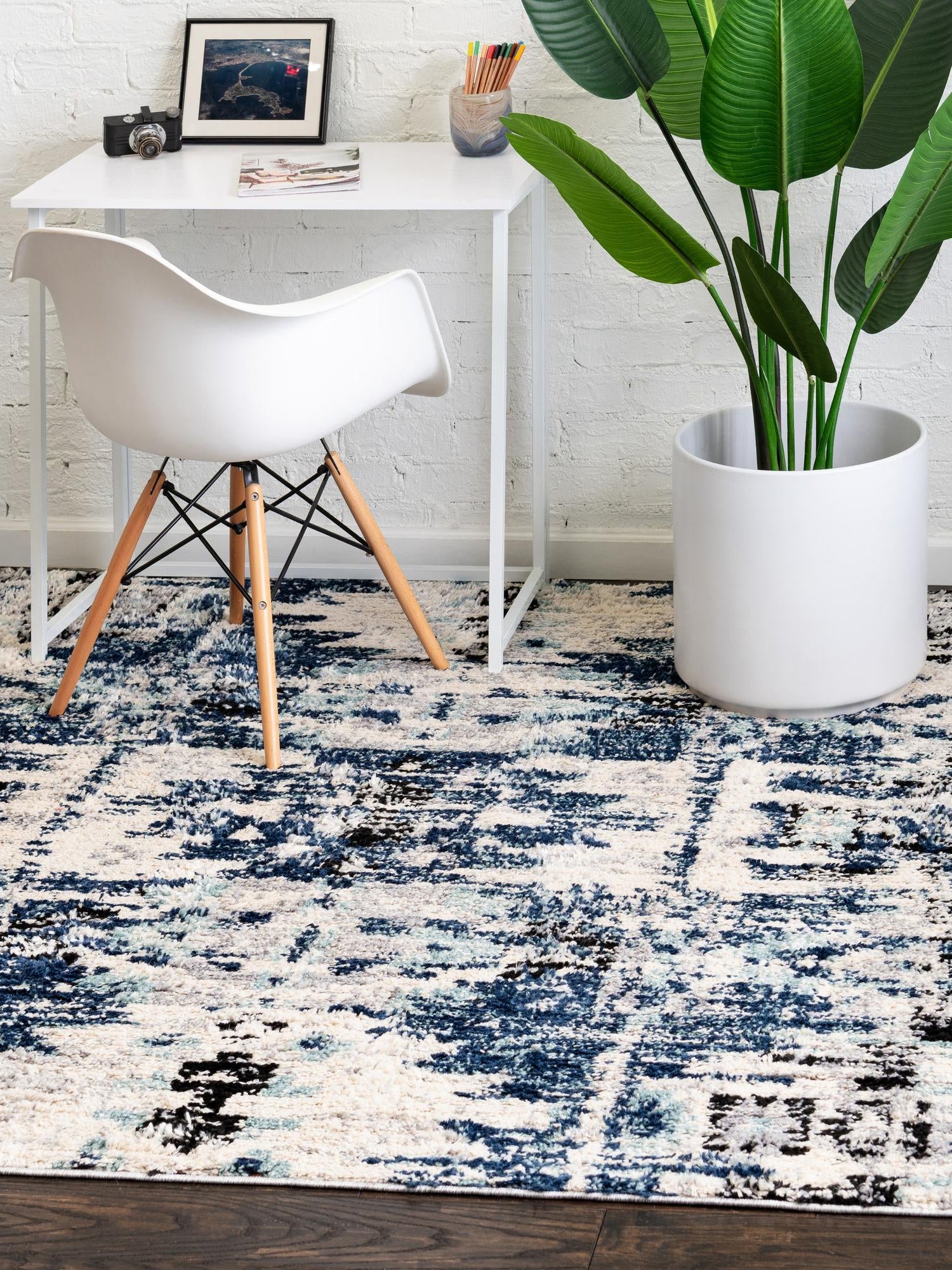 Blue 8' x 8' Tucson Square Area Rug 100% Polyester Unique Modern Carpet for Dining Rooms, Living Room, Bedrooms, Office Space for Sale at Rug Engine