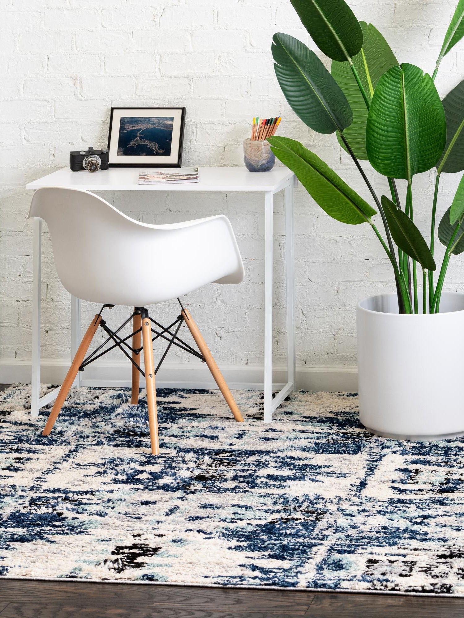 Blue 8' x 8' Tucson Square Area Rug 100% Polyester Unique Modern Carpet for Dining Rooms, Living Room, Bedrooms, Office Space for Sale at Rug Engine