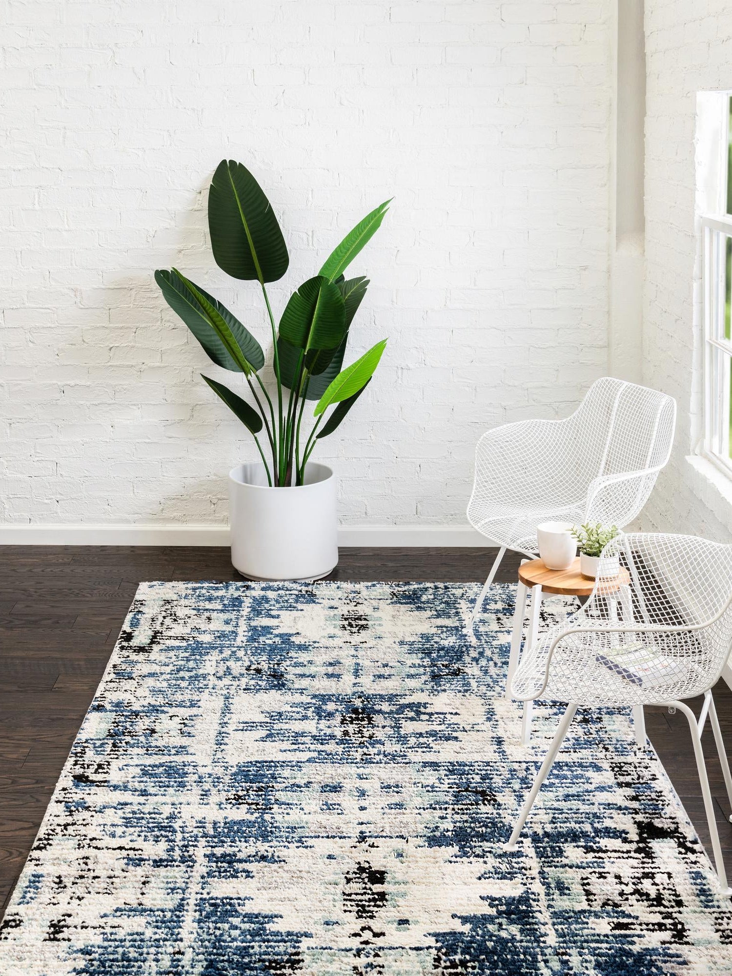 Blue 10' x 14' Tucson Rectangle Area Rug 100% Polyester Unique Modern Carpet for Dining Rooms, Living Room, Bedrooms, Office Space for Sale at Rug Engine