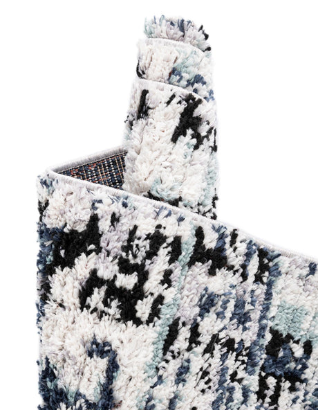 Blue 2' 7 x 12' Tucson Runner Area Rug 100% Polyester Unique Modern Carpet for Dining Rooms, Living Room, Bedrooms, Office Space for Sale at Rug Engine